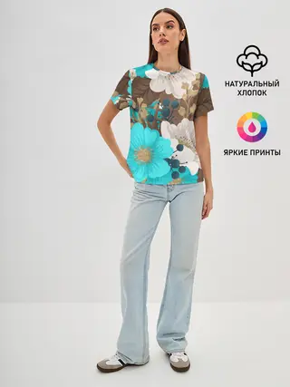 Женская базовая футболка / Красивые цвеТы