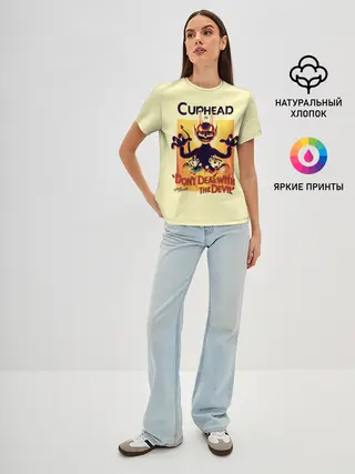 Женская базовая футболка / Cuphead