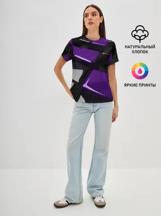 Женская базовая футболка / НЕОНОВАЯ ГЕОМЕТРИЯ