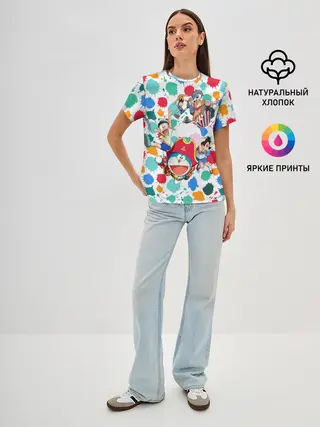 Женская базовая футболка / Дораэмон и компания