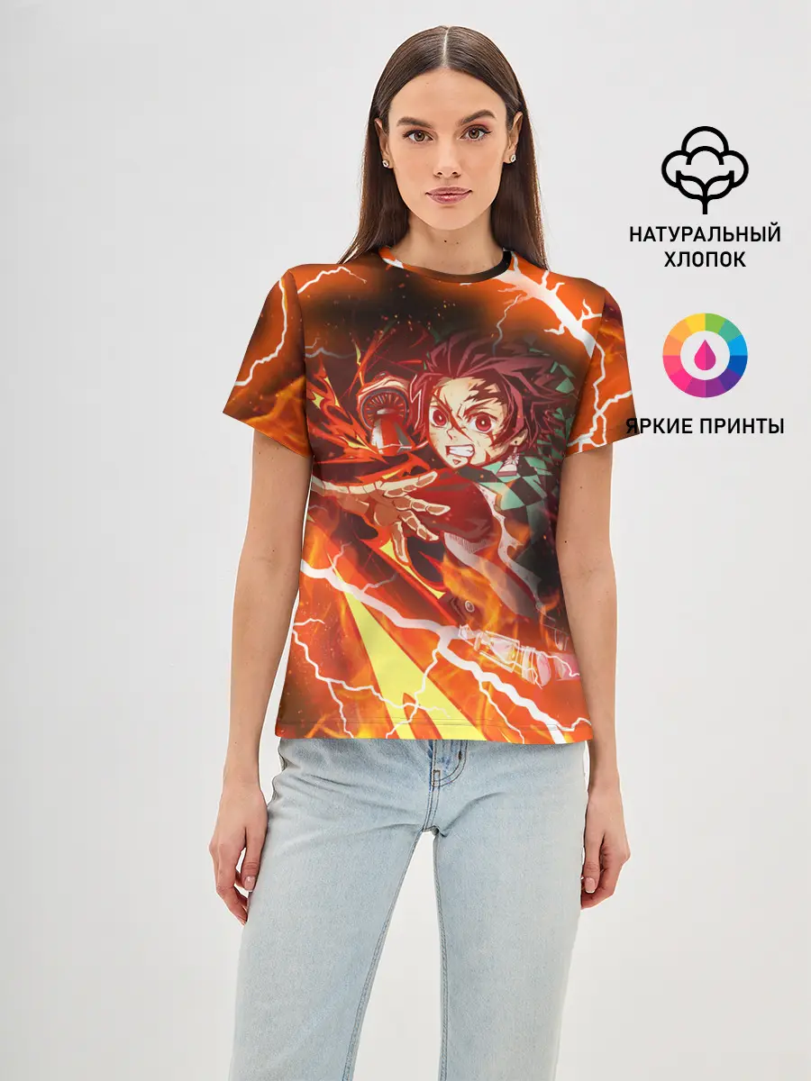 Женская базовая футболка / КЛИНОК РАССЕКАЮЩИЙ ДЕМОНОВ