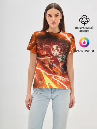 Женская базовая футболка / КЛИНОК РАССЕКАЮЩИЙ ДЕМОНОВ