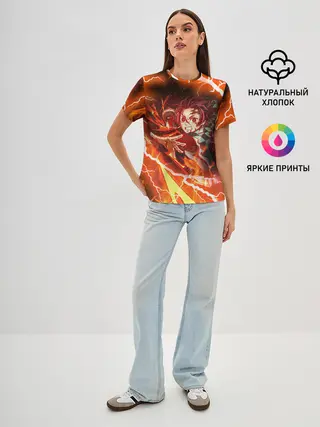 Женская базовая футболка / КЛИНОК РАССЕКАЮЩИЙ ДЕМОНОВ