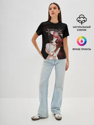 Женская базовая футболка / Люси Эльфийская песнь