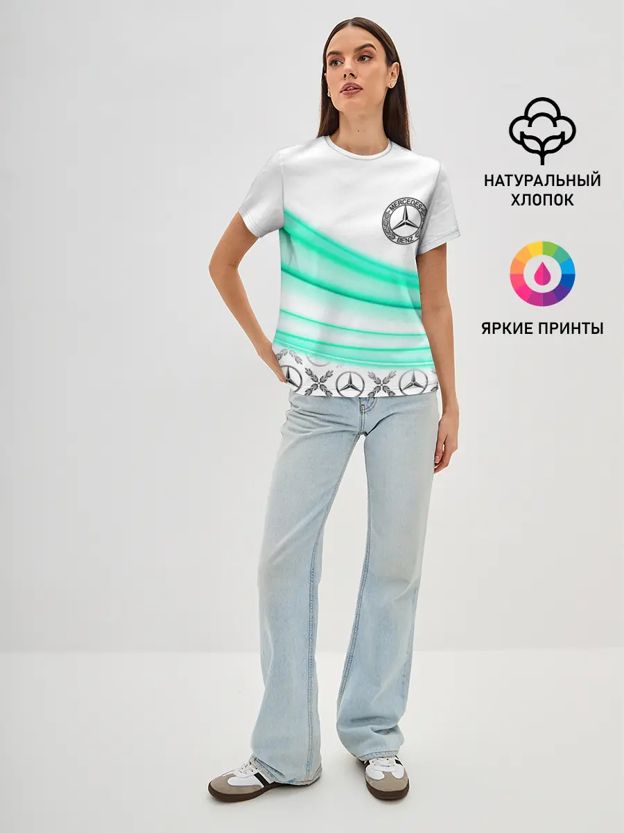 Женская базовая футболка / МЕРСЕДЕС АКВА / AQUA