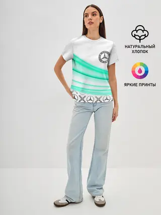 Женская базовая футболка / МЕРСЕДЕС АКВА / AQUA