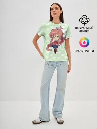 Женская базовая футболка / Chibi Monika