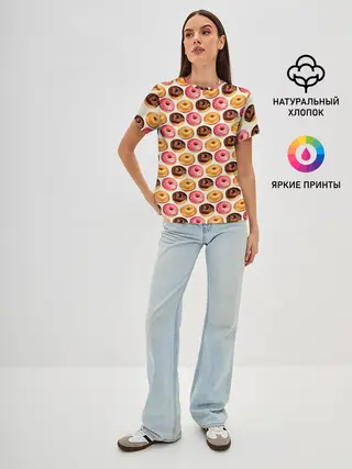 Женская базовая футболка / Пончики