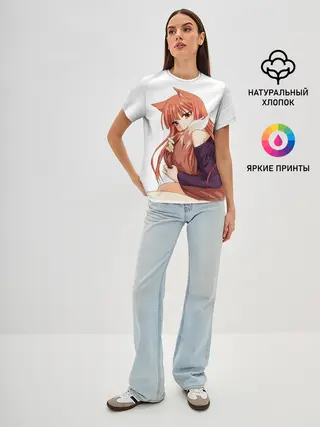 Женская базовая футболка / Волчица и пряности