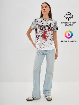 Женская базовая футболка / Кемикал Романс Рок Группа Лого