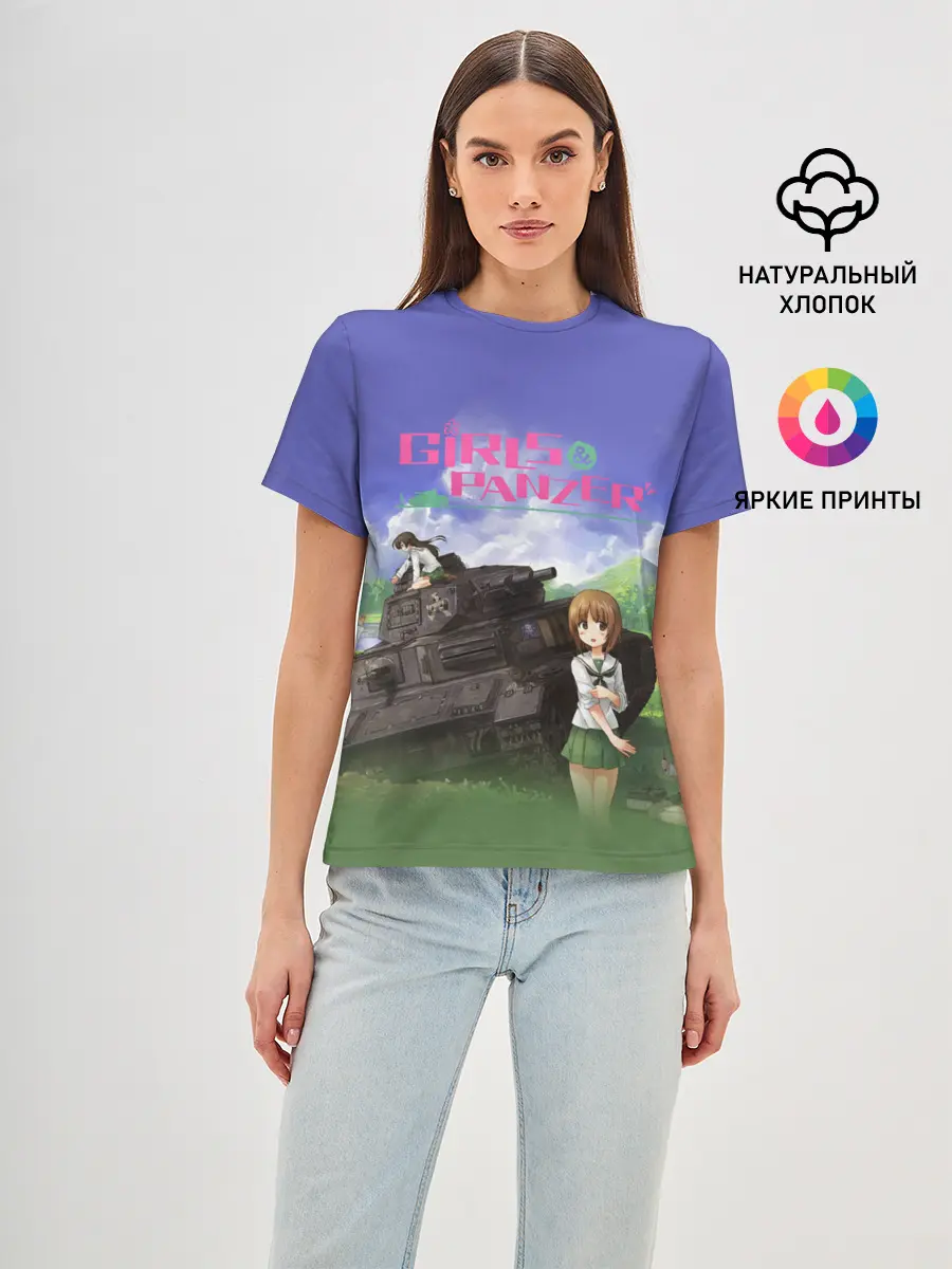 Женская базовая футболка / Девушки и танки | Girls und Panzer