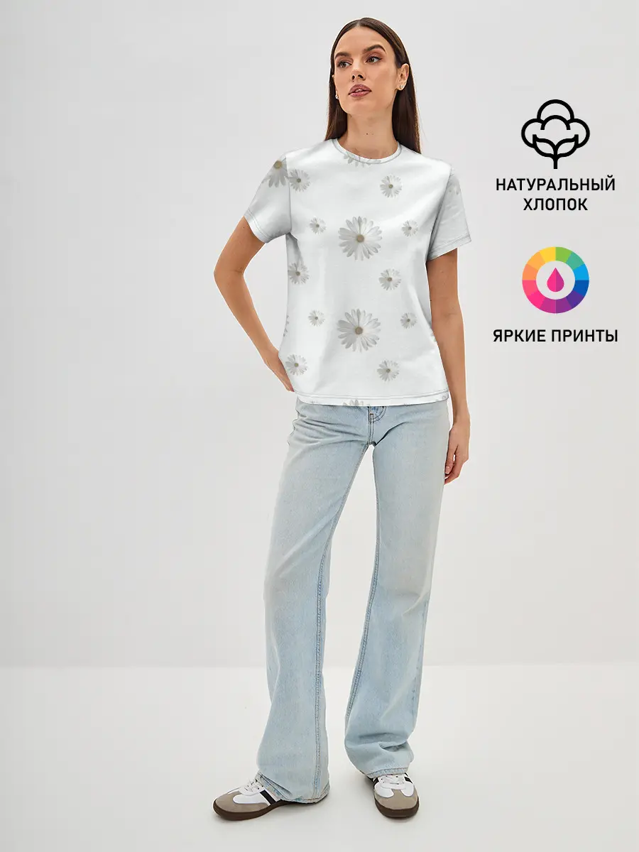 Женская базовая футболка / Ромашки