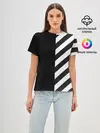 Женская базовая футболка / Черно-Белые Полосы