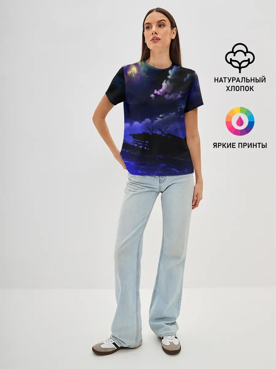 Женская базовая футболка / Ночной закат