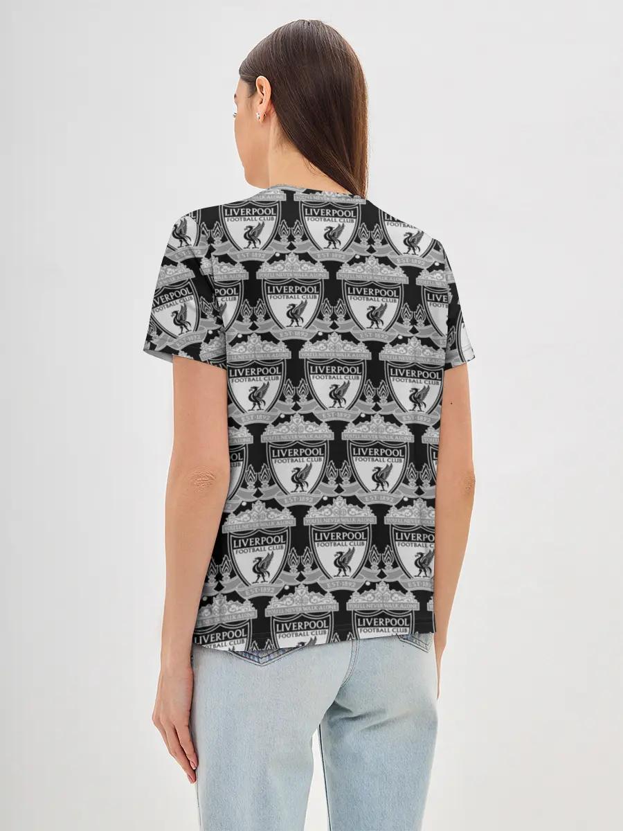 Женская базовая футболка / Liverpool Black&White