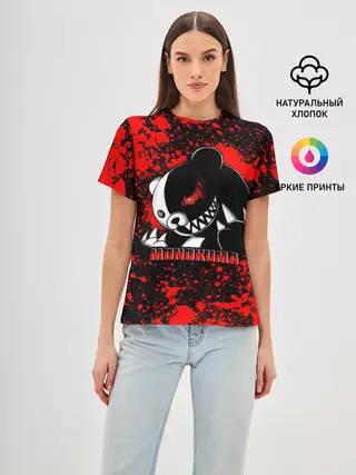Женская базовая футболка / MONOKUMA / МОНОКУМА BLOOD