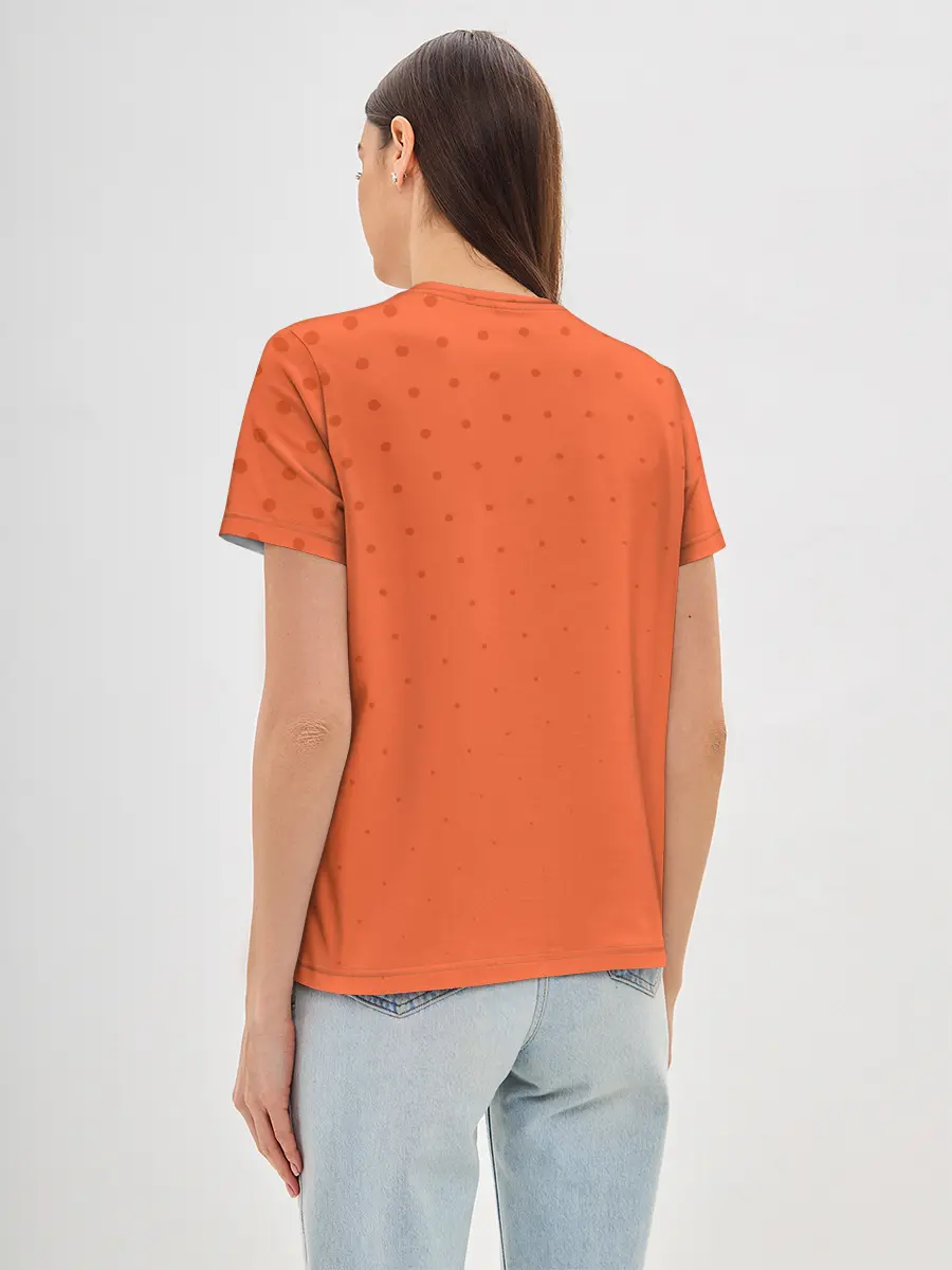 Женская базовая футболка / Джоджо хомяк на оранжевом