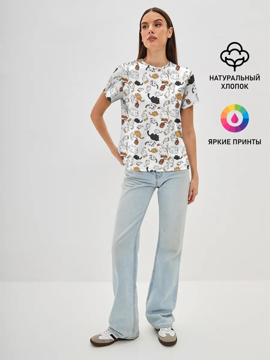 Женская базовая футболка / Коты