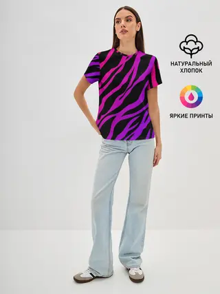 Женская базовая футболка / Похоже на зебру