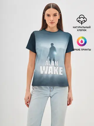 Женская базовая футболка / Alan Wake Video Game Art