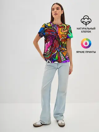 Женская базовая футболка / Динозавр