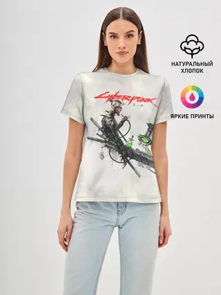 Женская базовая футболка / CYBERPUNK 2077