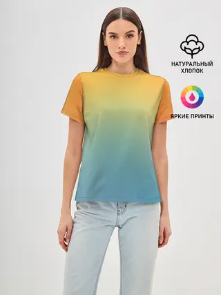 Женская базовая футболка / Мягкий летний градиент
