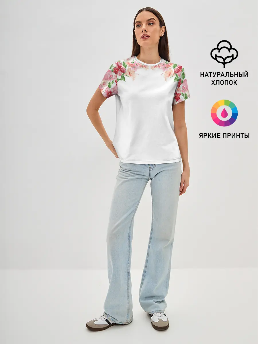 Женская базовая футболка / Цветы