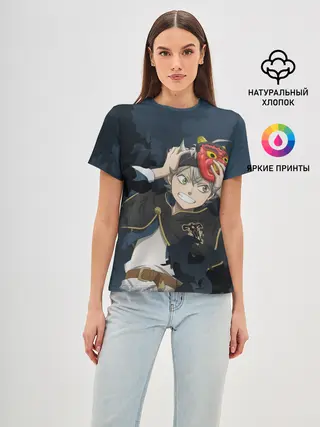 Женская базовая футболка / Черный клевер