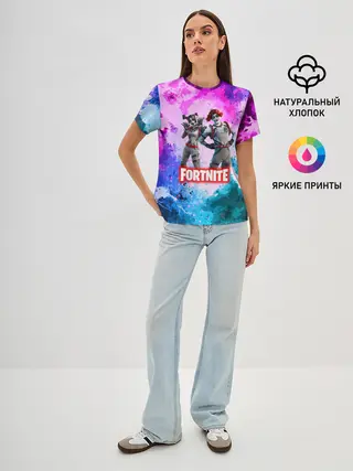 Женская базовая футболка / fortnite
