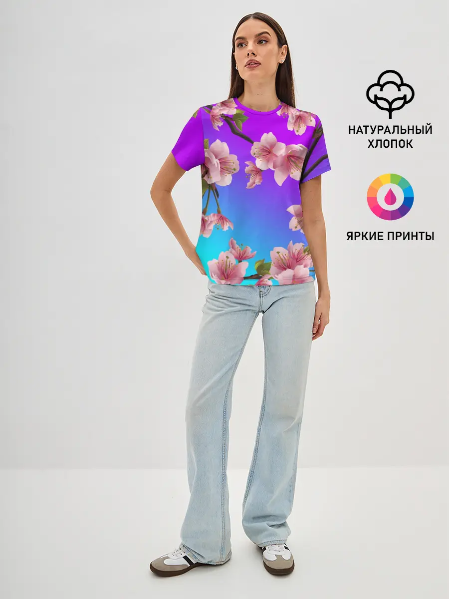 Женская базовая футболка / САКУРА ВИШНЯ