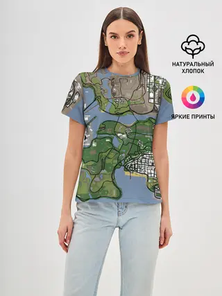 Женская базовая футболка / San andreas