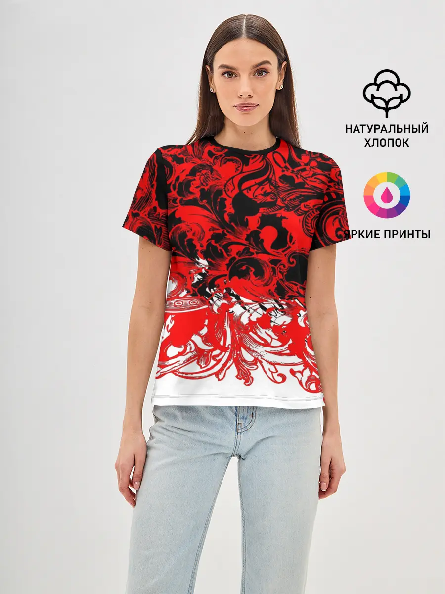 Женская базовая футболка / Абстрактные узоры 3