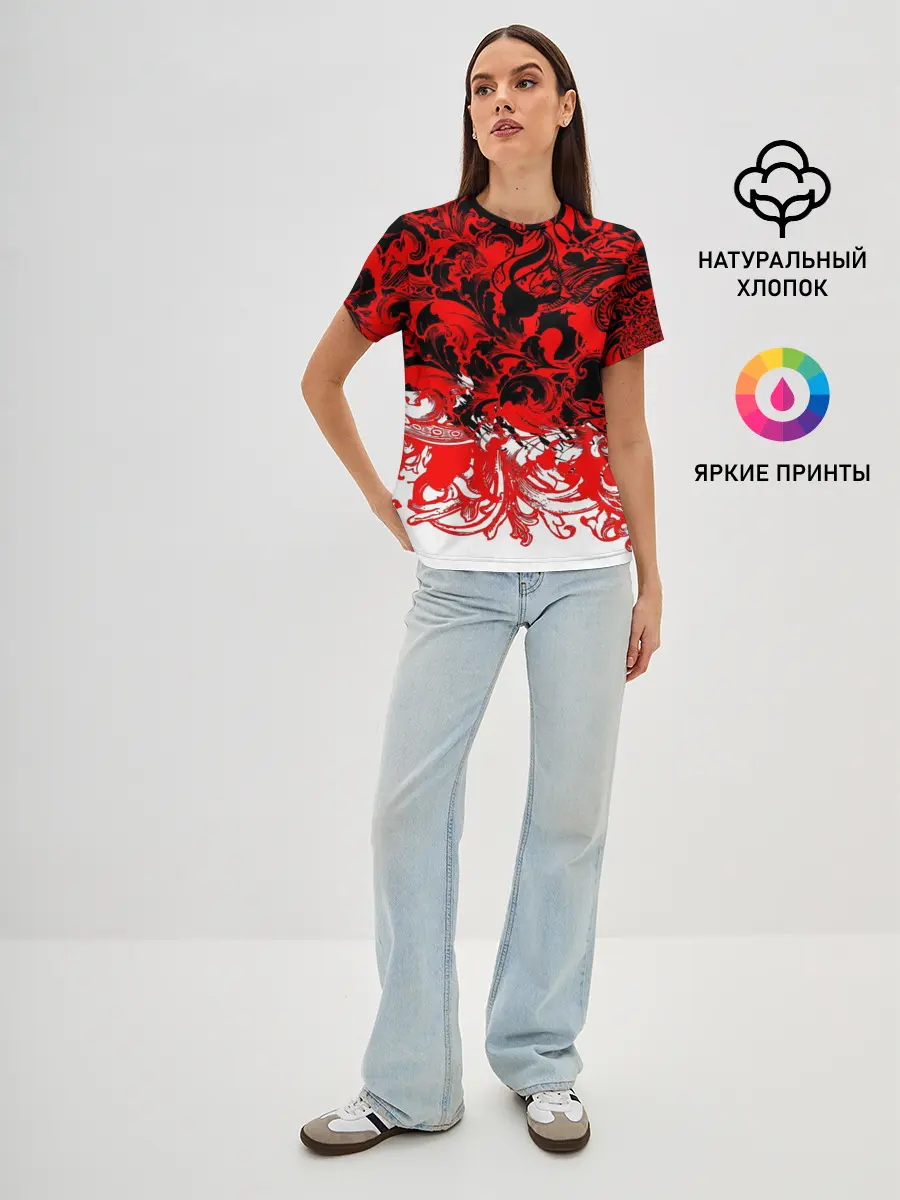 Женская базовая футболка / Абстрактные узоры 3