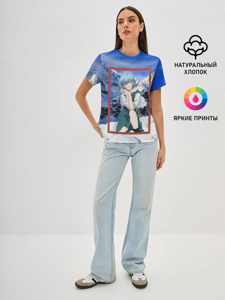 Женская базовая футболка / Рей Аянами