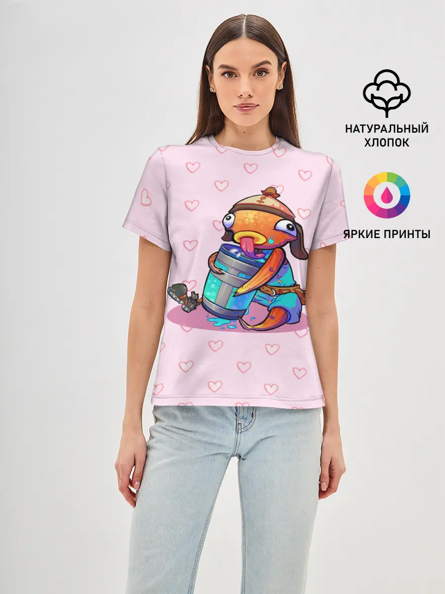 Женская базовая футболка / Рыба Фортнайт