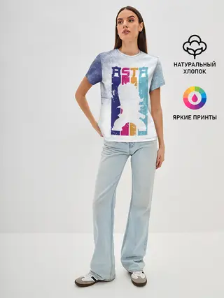 Женская базовая футболка / Стена Аста Чёрный клевер