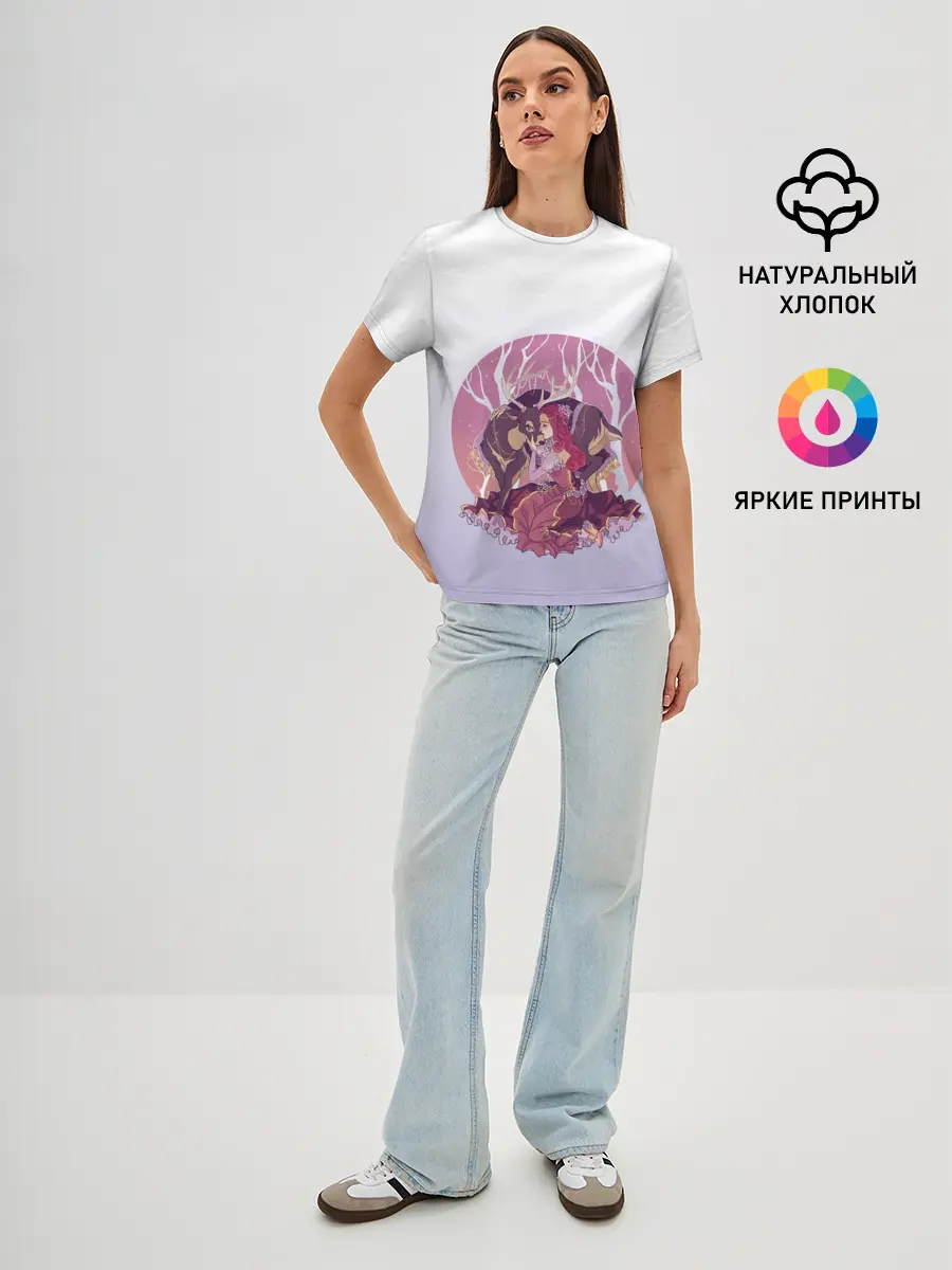 Женская базовая футболка / Принцесса и олень