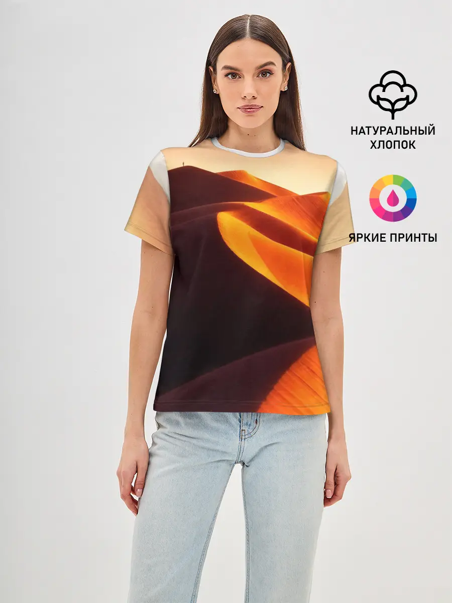 Женская базовая футболка / Пустыня дюна барханы