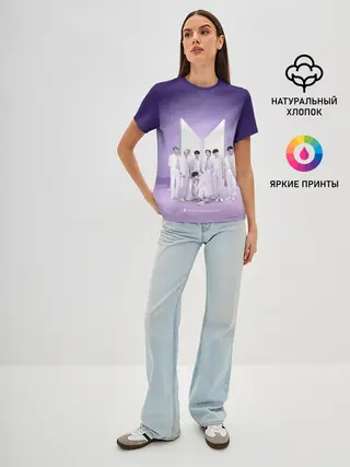 Женская базовая футболка / BTS. Purple