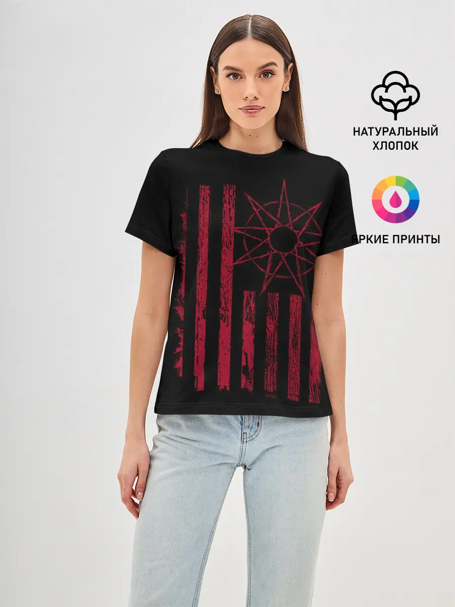 Женская базовая футболка / Slipknot Флаг