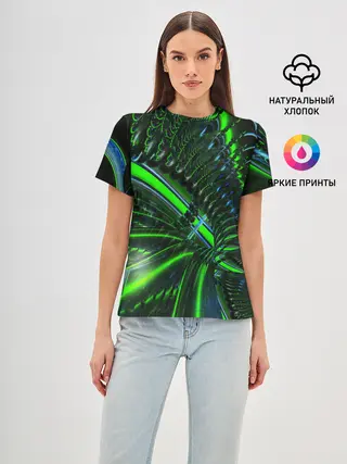 Женская базовая футболка / DIGITAL NEON GREEN