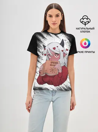 Женская базовая футболка / Малина очерк Helltaker