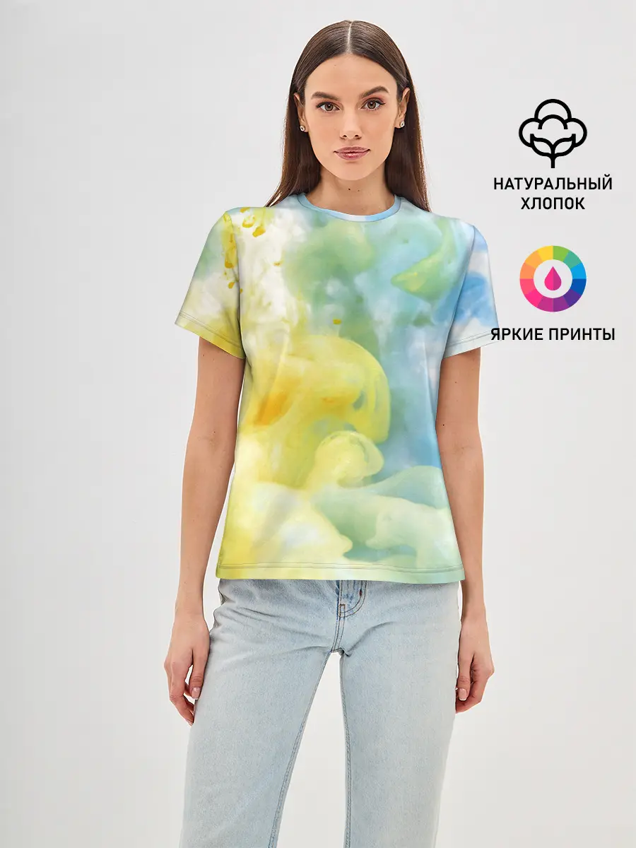 Женская базовая футболка / Coloful Smoke