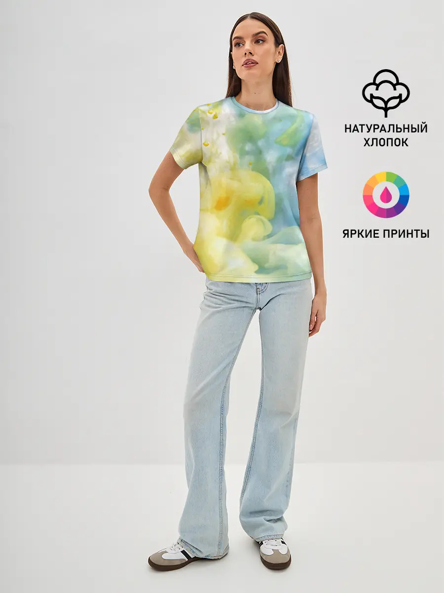 Женская базовая футболка / Coloful Smoke