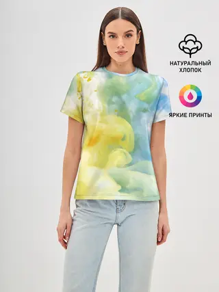 Женская базовая футболка / Coloful Smoke