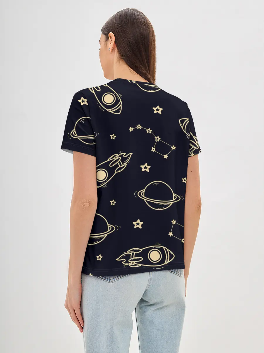 Женская базовая футболка / космос