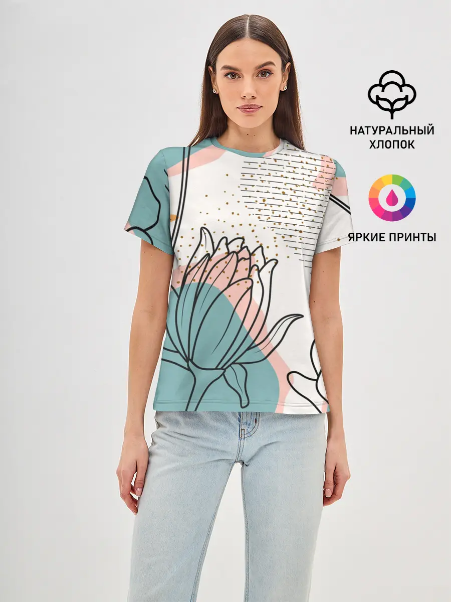 Женская базовая футболка / Цветы