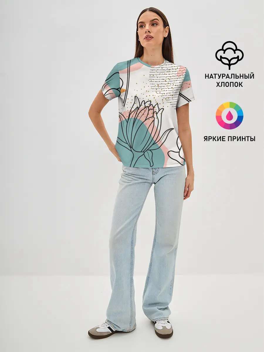 Женская базовая футболка / Цветы