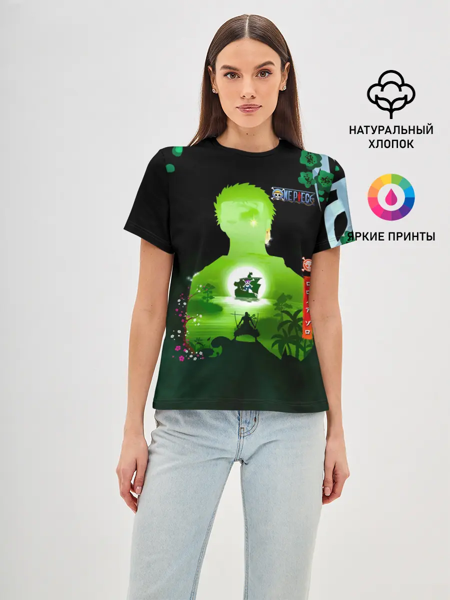 Женская базовая футболка / Зоро One Piece. Большой куш